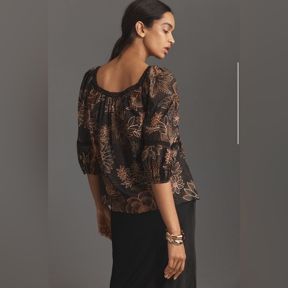 Farm Rio Lace Inset Peasant Blouse - Picture 3 of 9